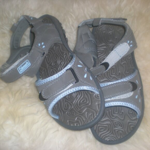 Columbia Omni Grip Leather Open Back Sport Sandals Gray Adjustable Womens 9 - Picture 1 of 5